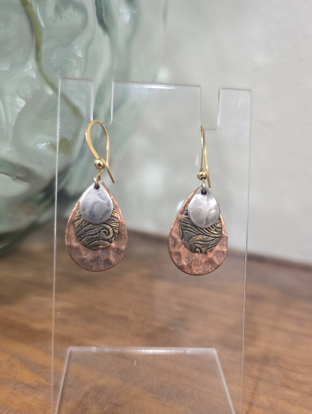 SILVER FOREST Tri‑Tone Drop Dangle Earrings - Picture 2 of 7